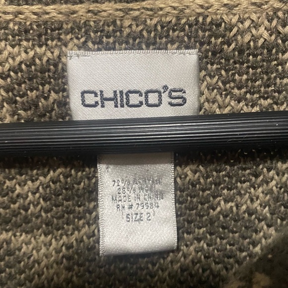 Chico’s Leopard Print Wool Blend Button Long Coat - Picture 4 of 4